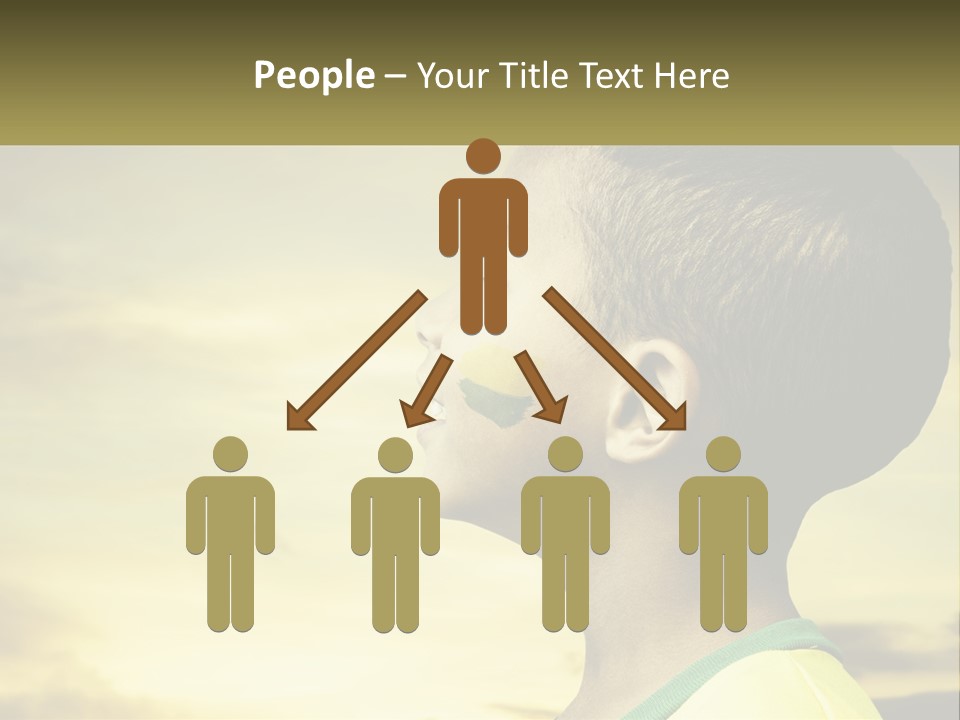 A Young Boy With A Flag Painted On His Face PowerPoint Template