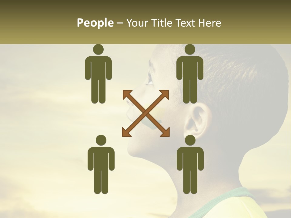 A Young Boy With A Flag Painted On His Face PowerPoint Template