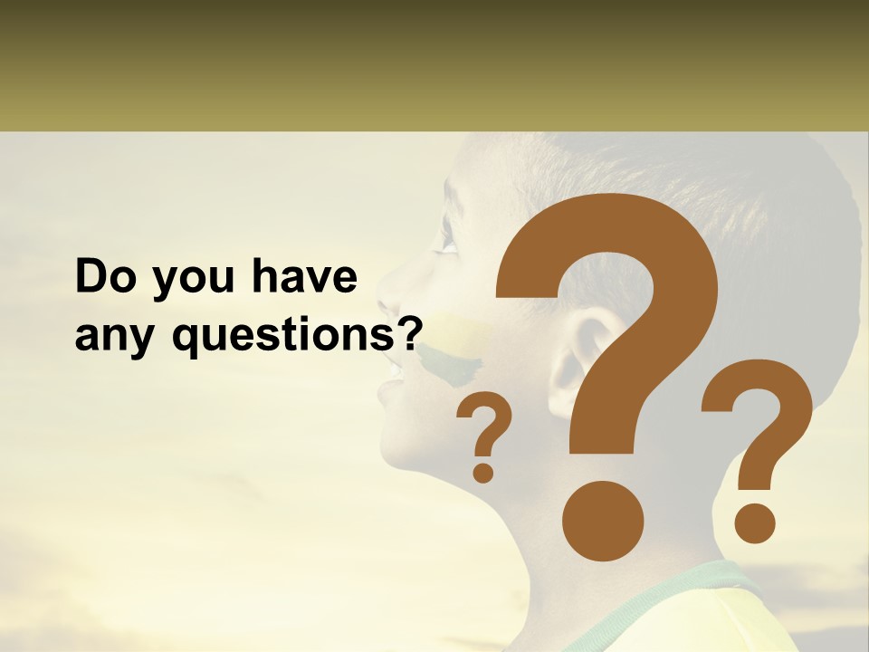 A Young Boy With A Flag Painted On His Face PowerPoint Template