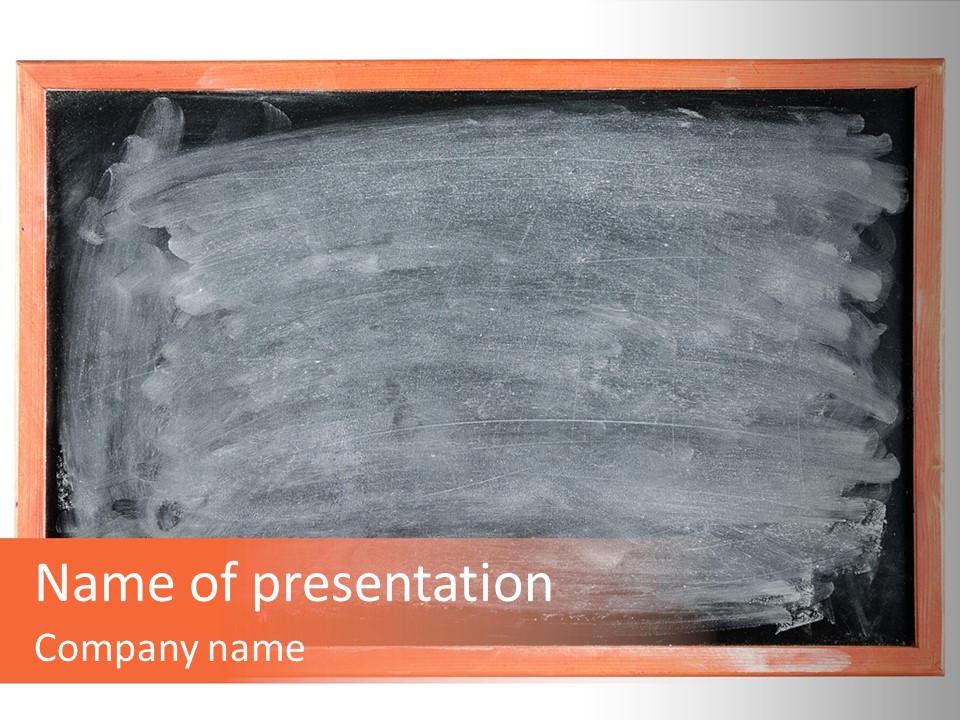 A Blackboard With A Red Frame With A Name Of Presentation On It PowerPoint Template