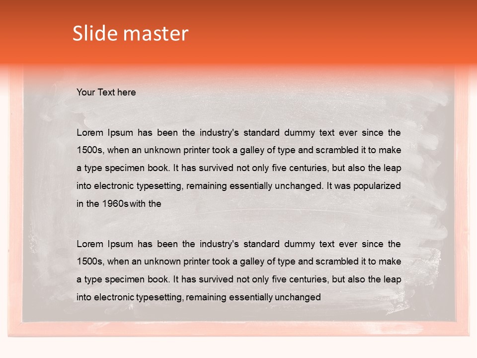 A Blackboard With A Red Frame With A Name Of Presentation On It PowerPoint Template