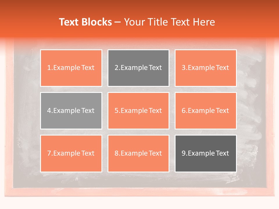 A Blackboard With A Red Frame With A Name Of Presentation On It PowerPoint Template