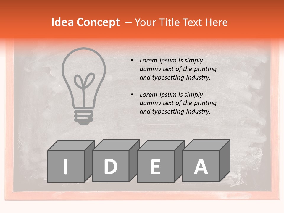 A Blackboard With A Red Frame With A Name Of Presentation On It PowerPoint Template