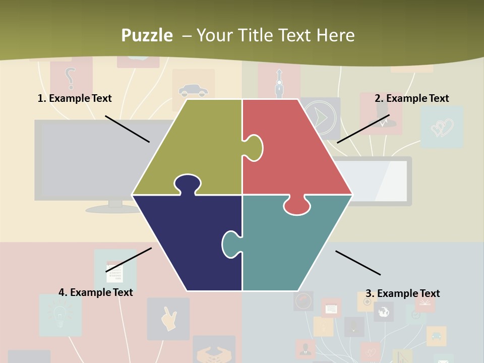 A Set Of Four Different Types Of Computers PowerPoint Template
