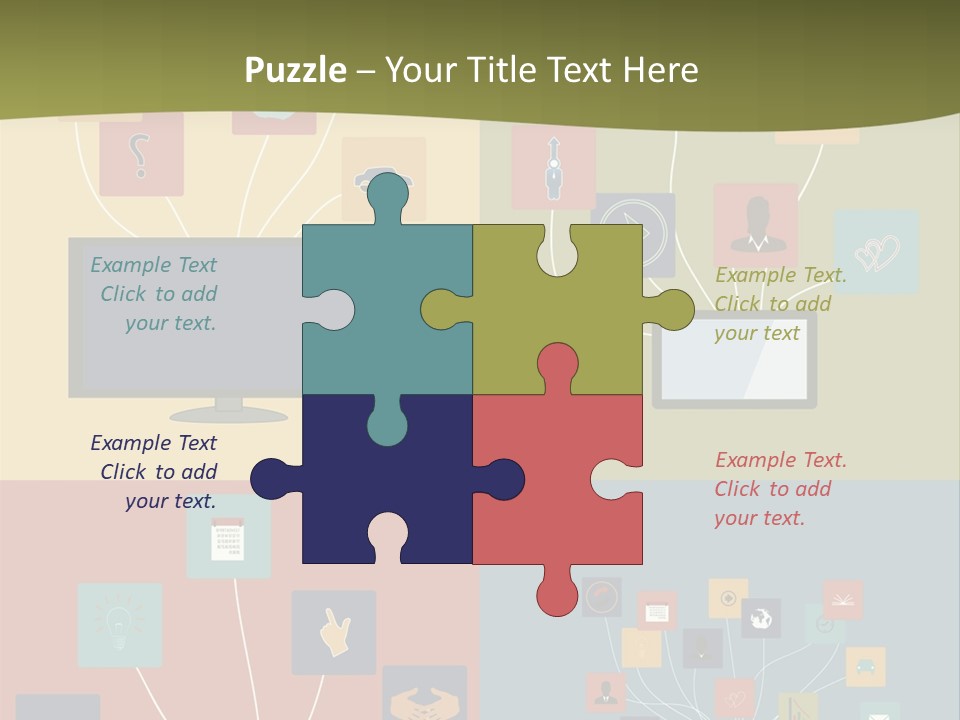 A Set Of Four Different Types Of Computers PowerPoint Template
