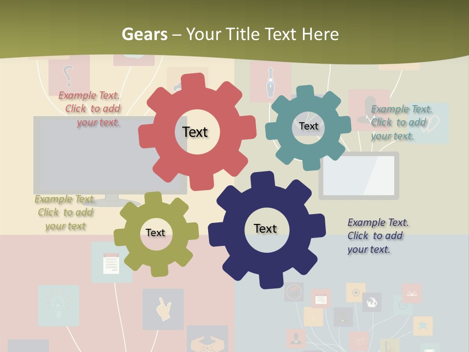 A Set Of Four Different Types Of Computers PowerPoint Template