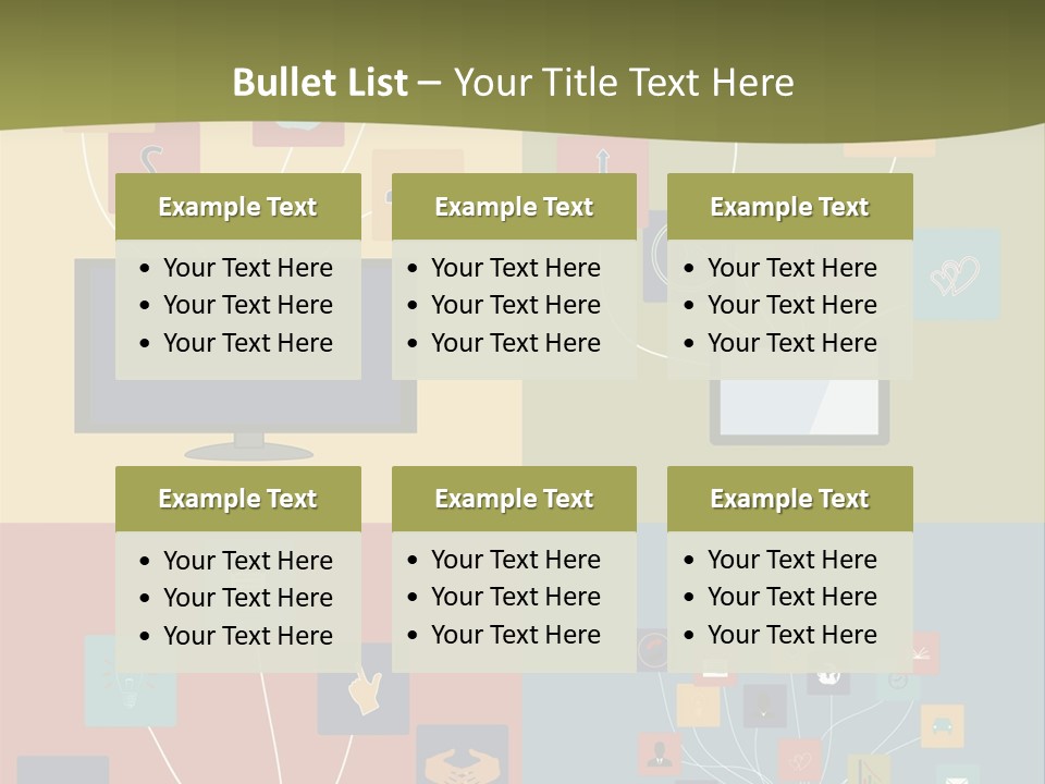 A Set Of Four Different Types Of Computers PowerPoint Template