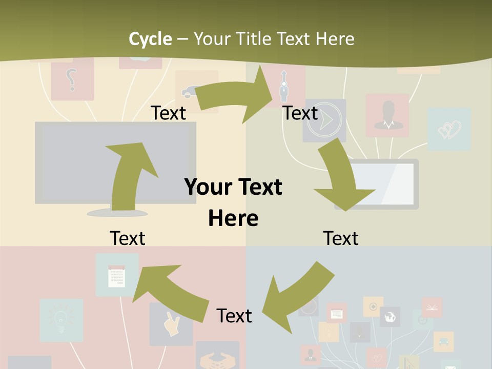 A Set Of Four Different Types Of Computers PowerPoint Template