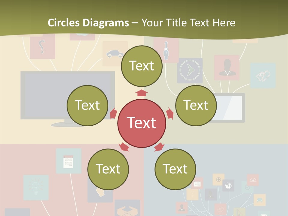 A Set Of Four Different Types Of Computers PowerPoint Template