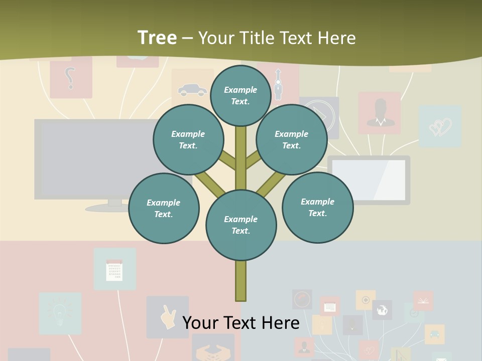 A Set Of Four Different Types Of Computers PowerPoint Template
