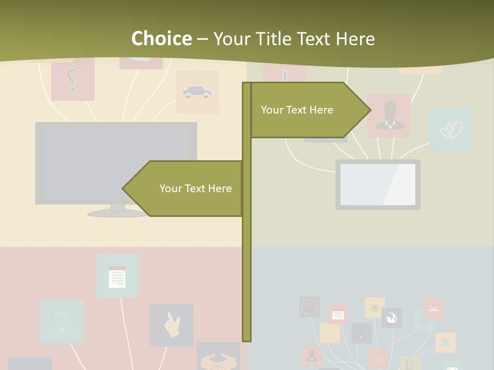 A Set Of Four Different Types Of Computers PowerPoint Template