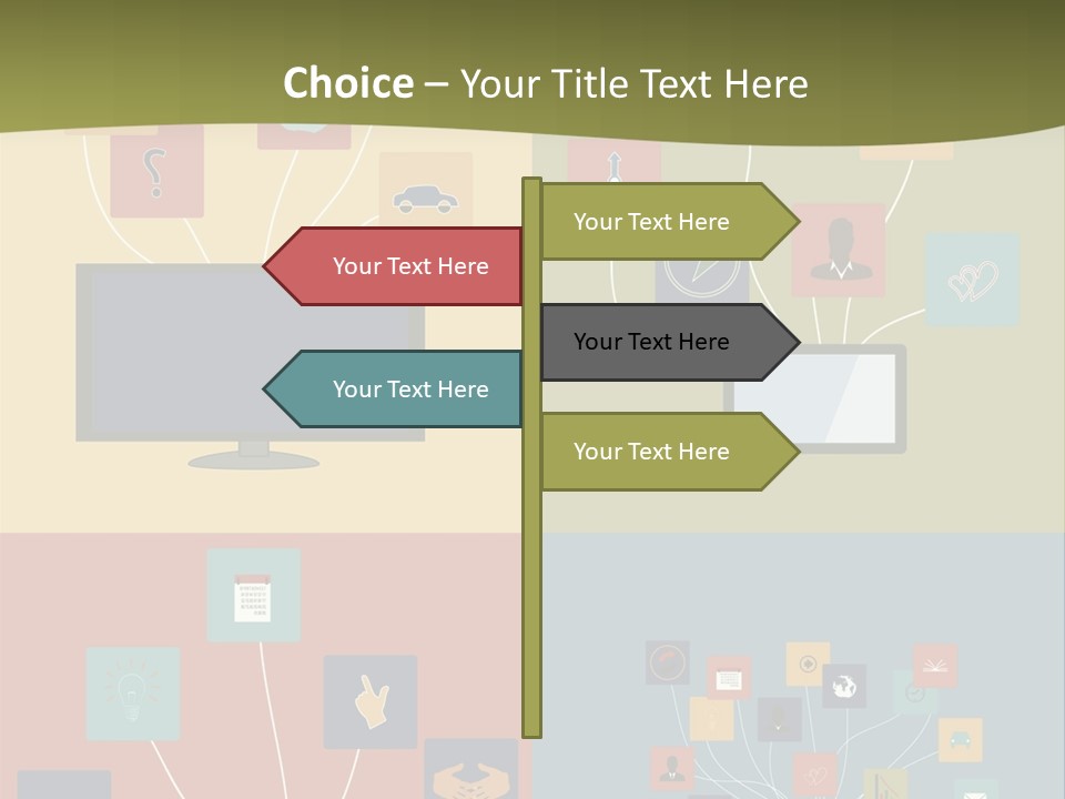 A Set Of Four Different Types Of Computers PowerPoint Template