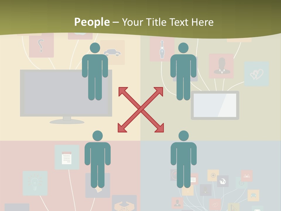 A Set Of Four Different Types Of Computers PowerPoint Template