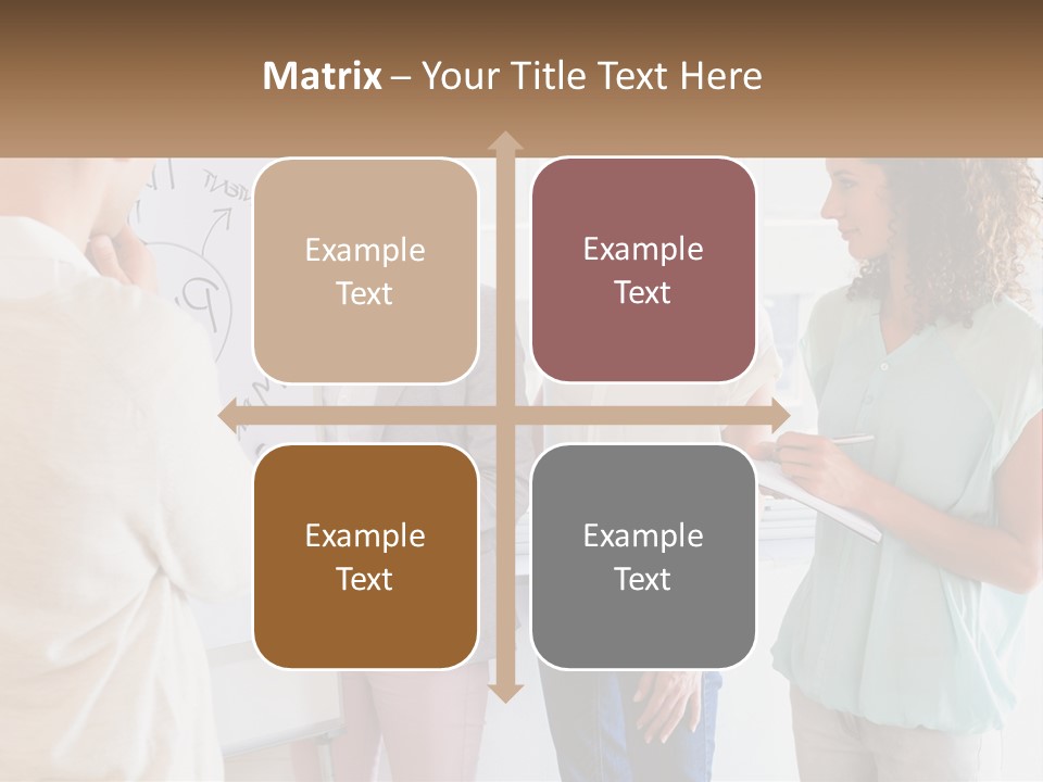 A Group Of People Standing In Front Of A Whiteboard PowerPoint Template