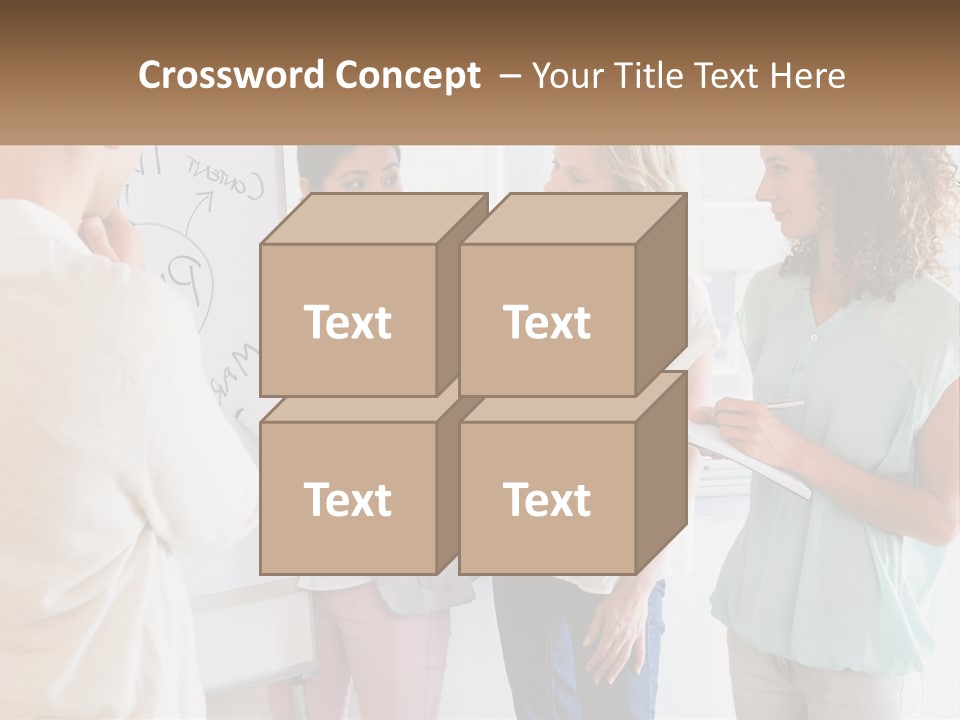 A Group Of People Standing In Front Of A Whiteboard PowerPoint Template
