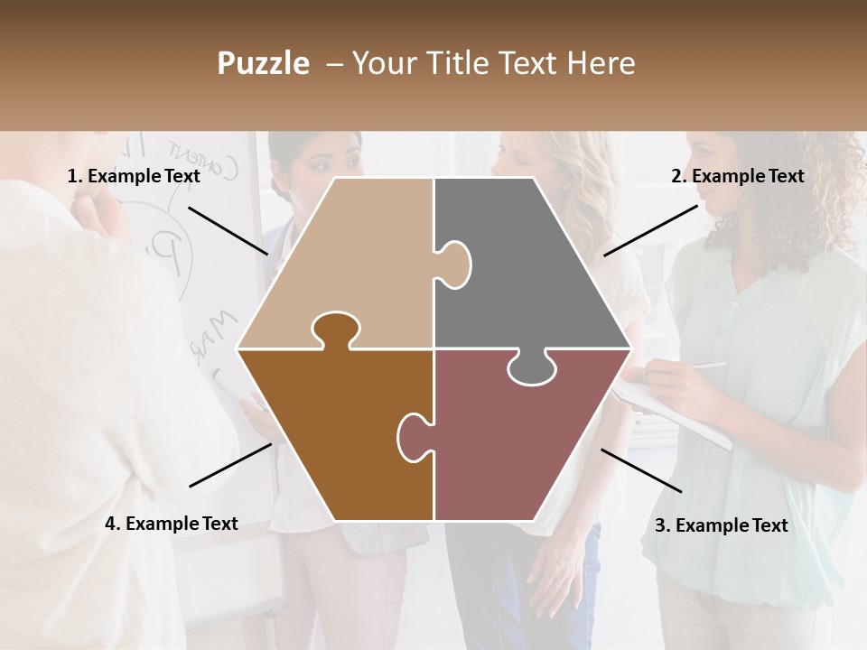 A Group Of People Standing In Front Of A Whiteboard PowerPoint Template