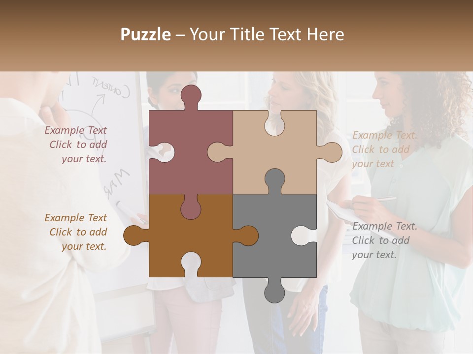 A Group Of People Standing In Front Of A Whiteboard PowerPoint Template