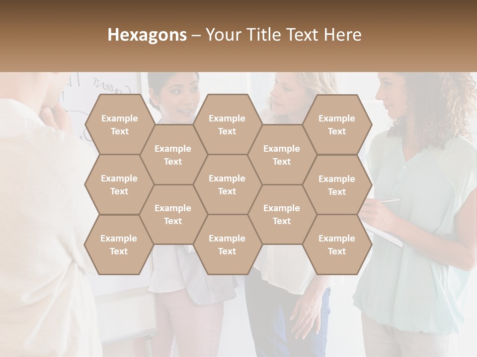 A Group Of People Standing In Front Of A Whiteboard PowerPoint Template