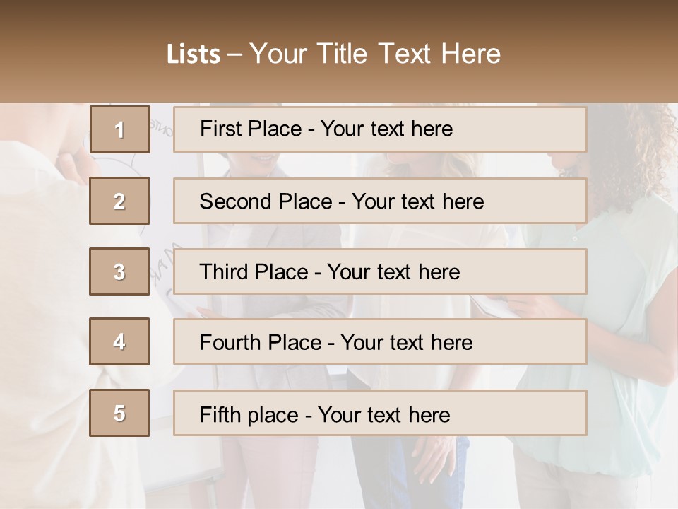 A Group Of People Standing In Front Of A Whiteboard PowerPoint Template