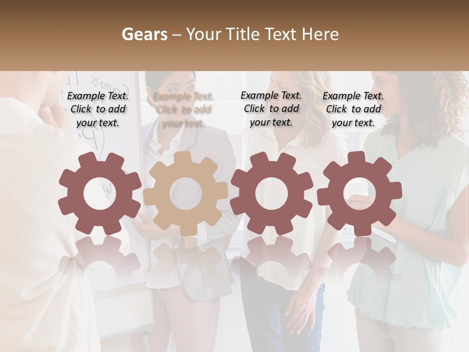 A Group Of People Standing In Front Of A Whiteboard PowerPoint Template