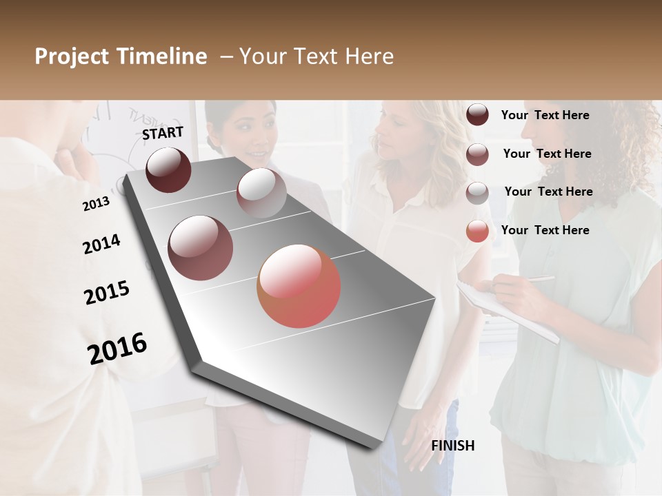 A Group Of People Standing In Front Of A Whiteboard PowerPoint Template