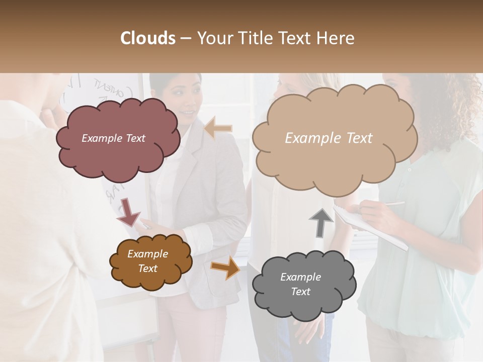 A Group Of People Standing In Front Of A Whiteboard PowerPoint Template