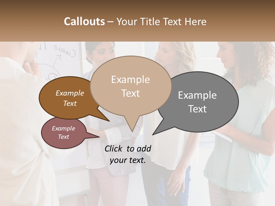 A Group Of People Standing In Front Of A Whiteboard PowerPoint Template