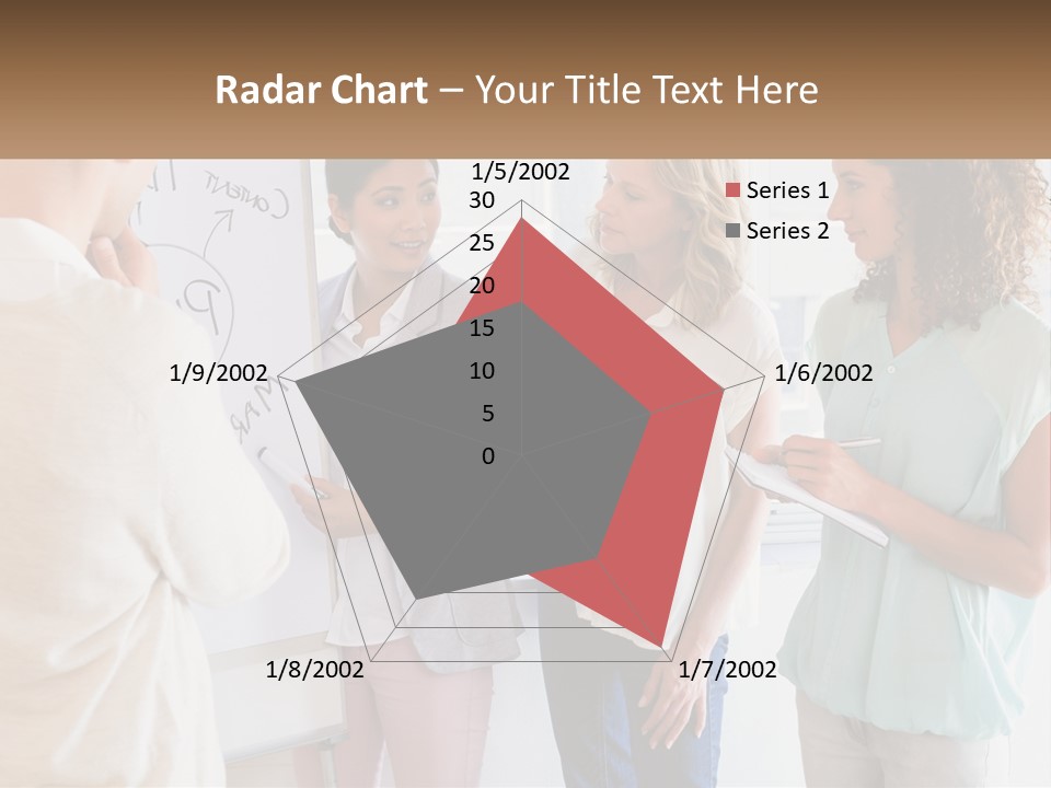 A Group Of People Standing In Front Of A Whiteboard PowerPoint Template