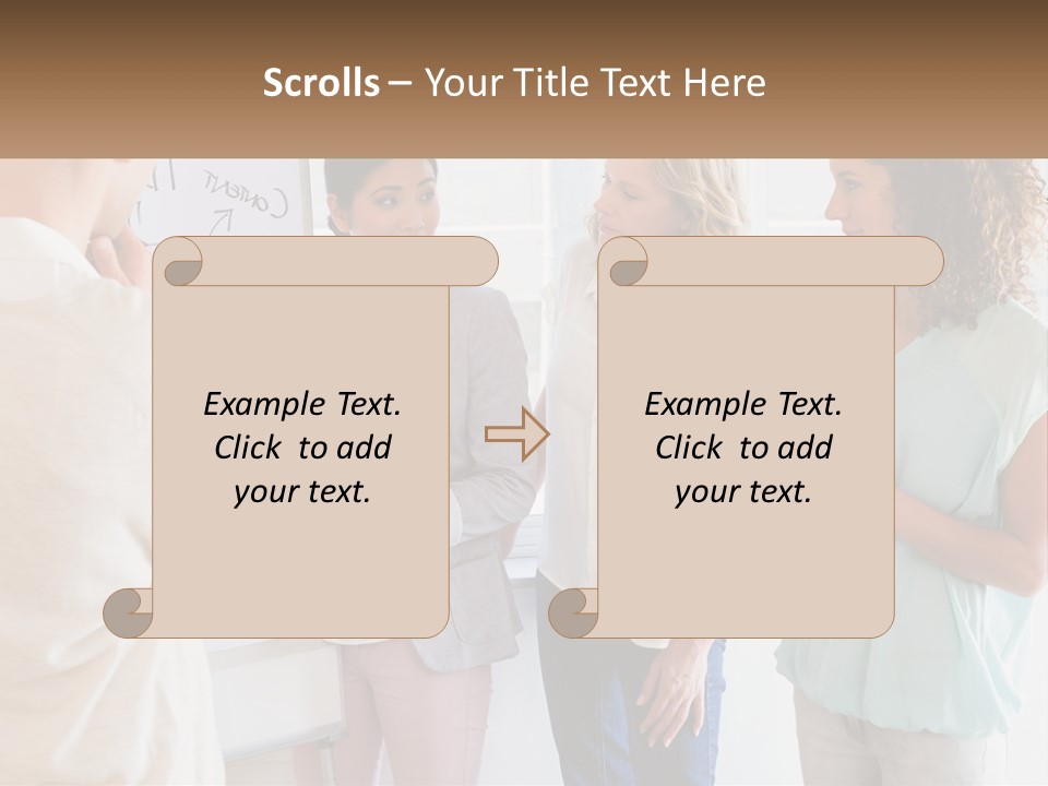A Group Of People Standing In Front Of A Whiteboard PowerPoint Template