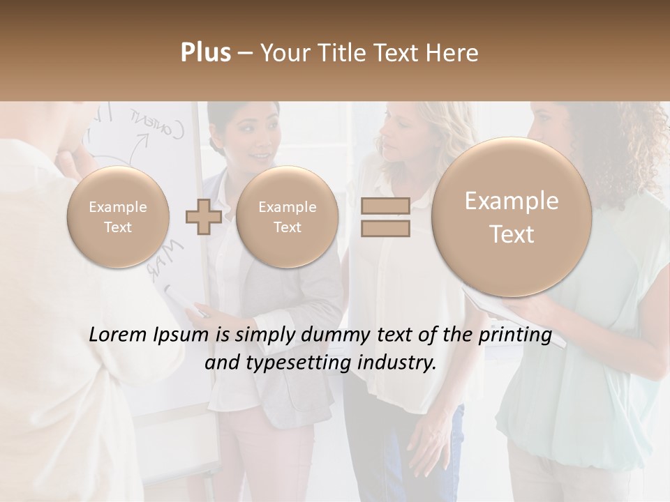 A Group Of People Standing In Front Of A Whiteboard PowerPoint Template