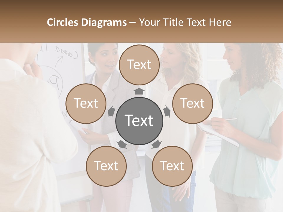 A Group Of People Standing In Front Of A Whiteboard PowerPoint Template