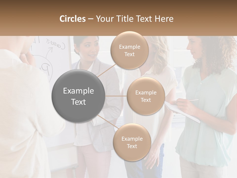 A Group Of People Standing In Front Of A Whiteboard PowerPoint Template