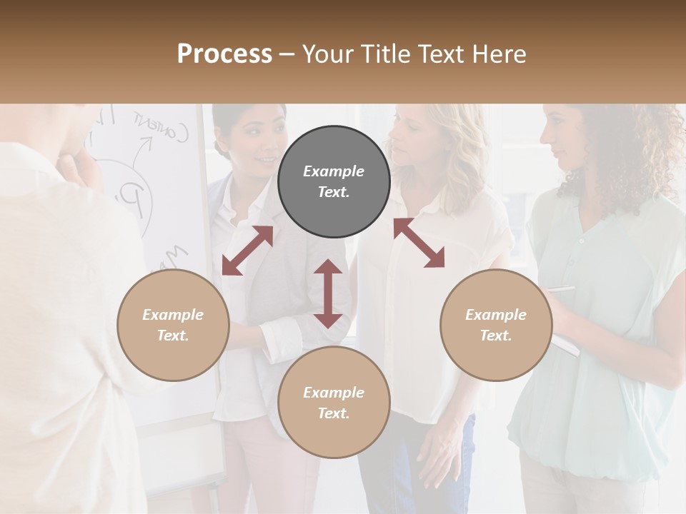 A Group Of People Standing In Front Of A Whiteboard PowerPoint Template