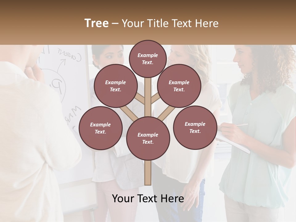A Group Of People Standing In Front Of A Whiteboard PowerPoint Template