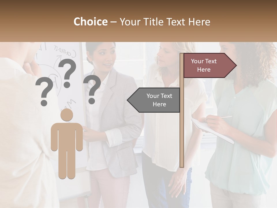 A Group Of People Standing In Front Of A Whiteboard PowerPoint Template