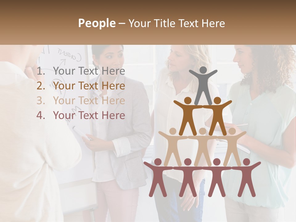 A Group Of People Standing In Front Of A Whiteboard PowerPoint Template