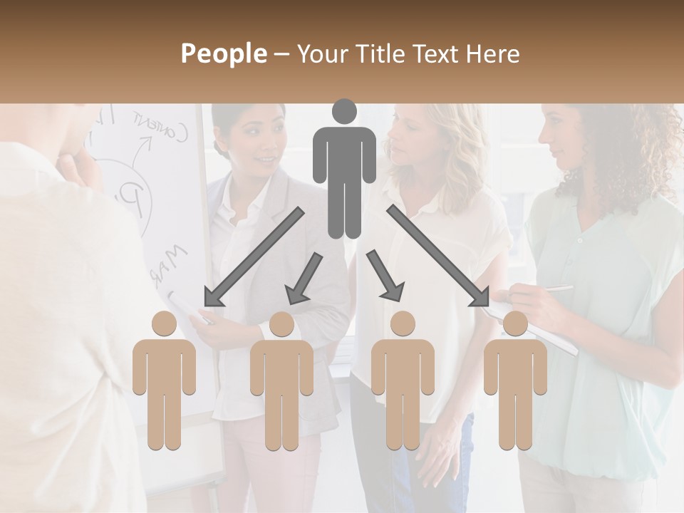 A Group Of People Standing In Front Of A Whiteboard PowerPoint Template