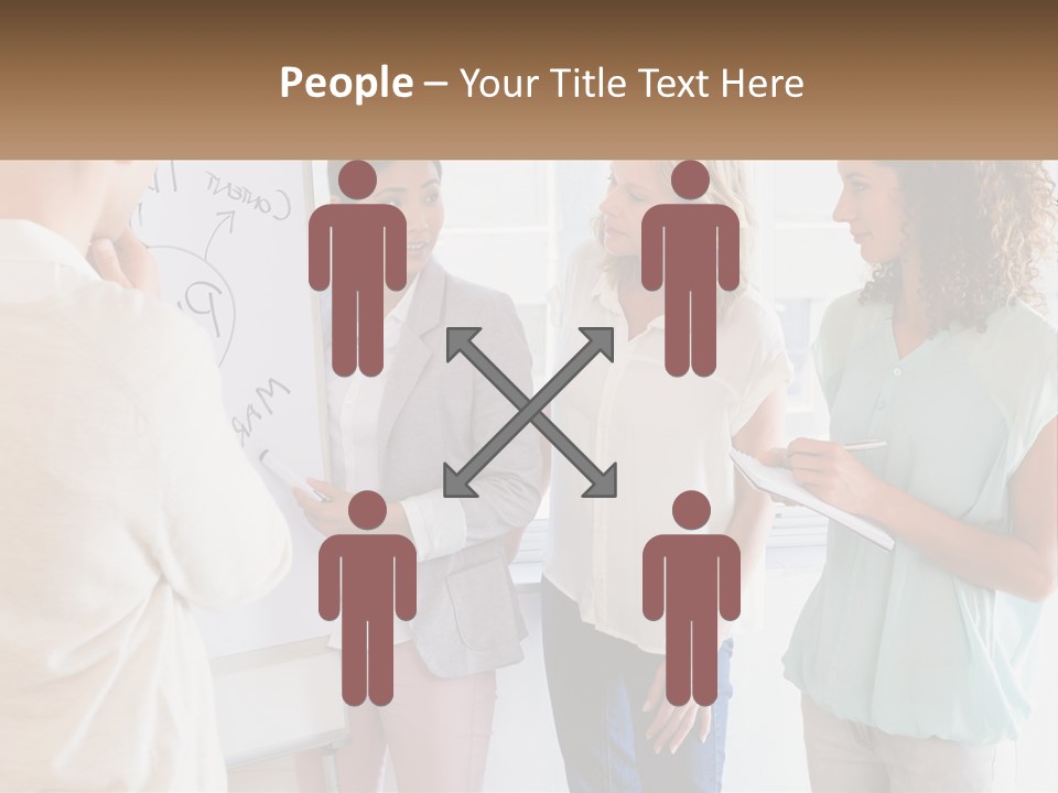 A Group Of People Standing In Front Of A Whiteboard PowerPoint Template