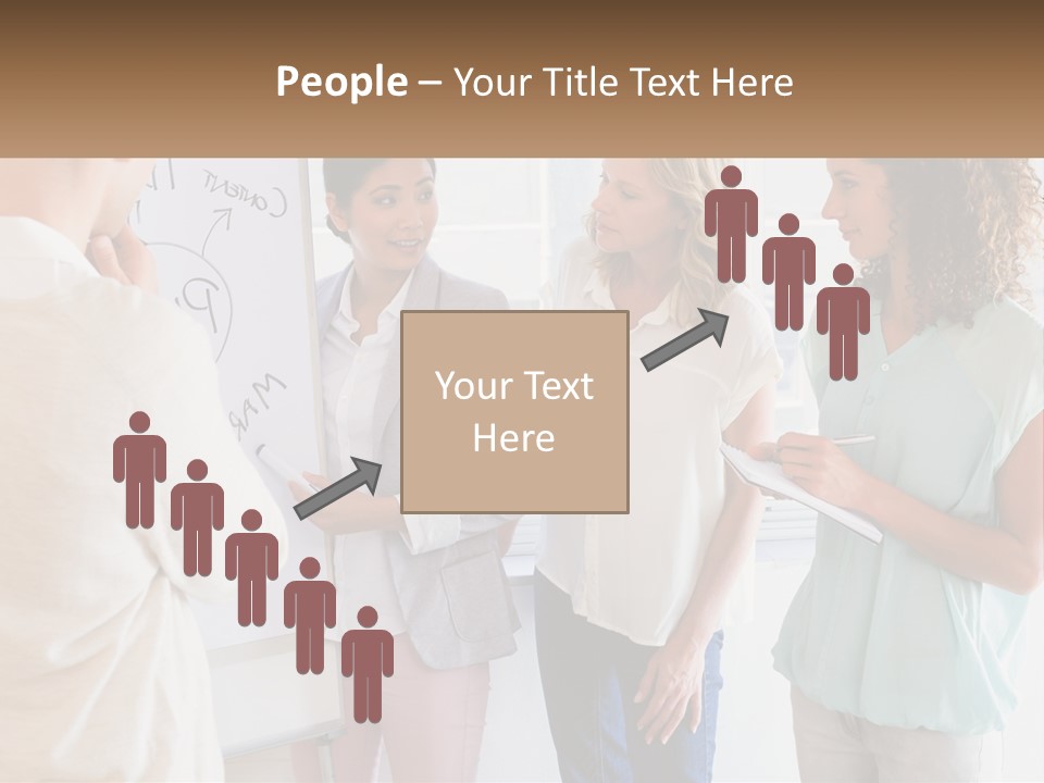 A Group Of People Standing In Front Of A Whiteboard PowerPoint Template