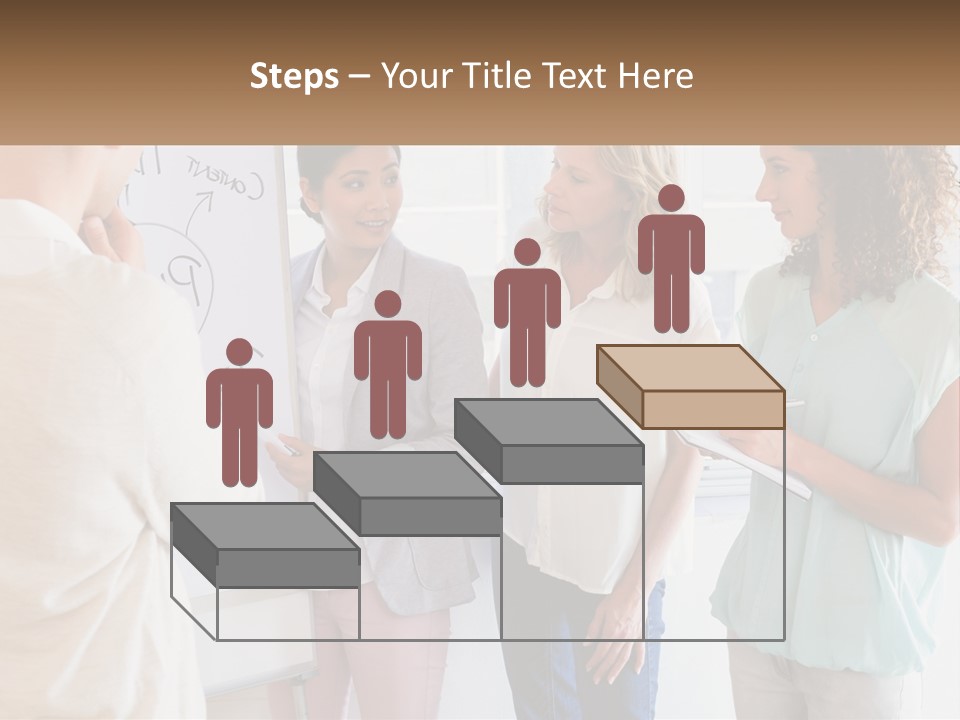 A Group Of People Standing In Front Of A Whiteboard PowerPoint Template