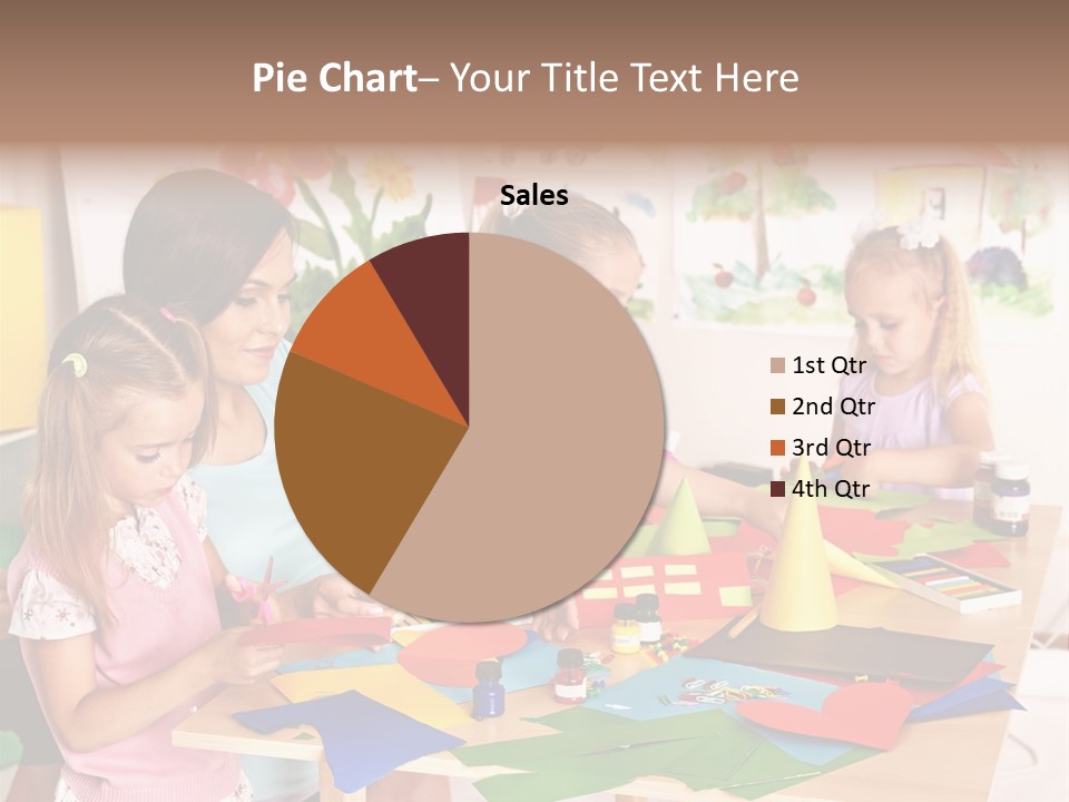 A Group Of Children Sitting Around A Table PowerPoint Template