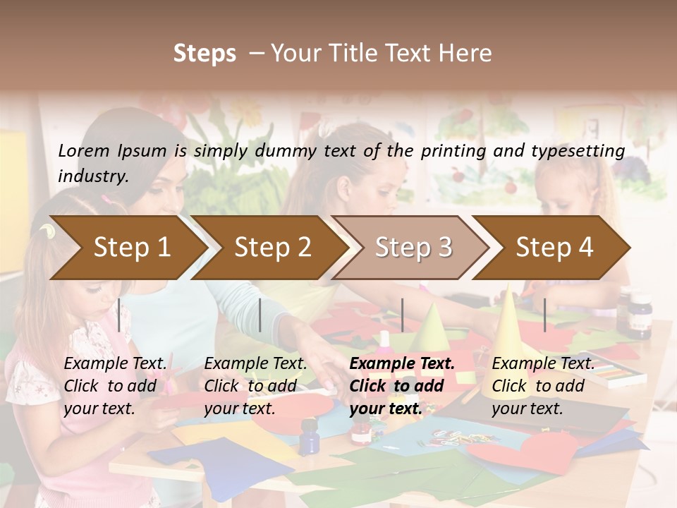A Group Of Children Sitting Around A Table PowerPoint Template