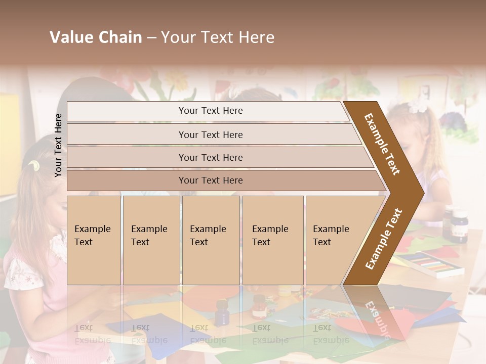 A Group Of Children Sitting Around A Table PowerPoint Template