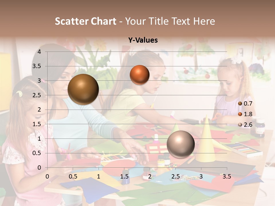 A Group Of Children Sitting Around A Table PowerPoint Template
