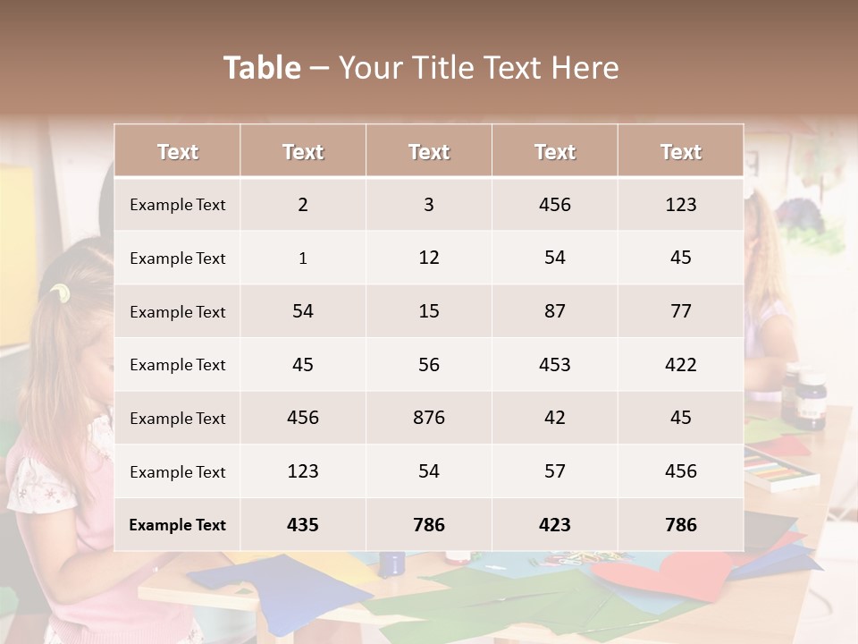 A Group Of Children Sitting Around A Table PowerPoint Template