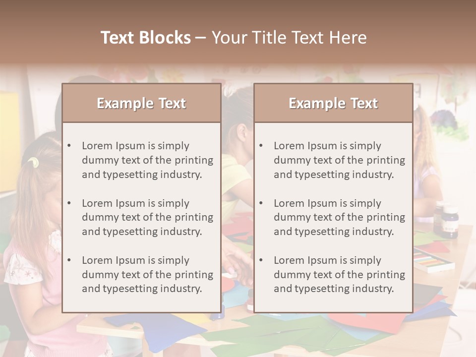 A Group Of Children Sitting Around A Table PowerPoint Template
