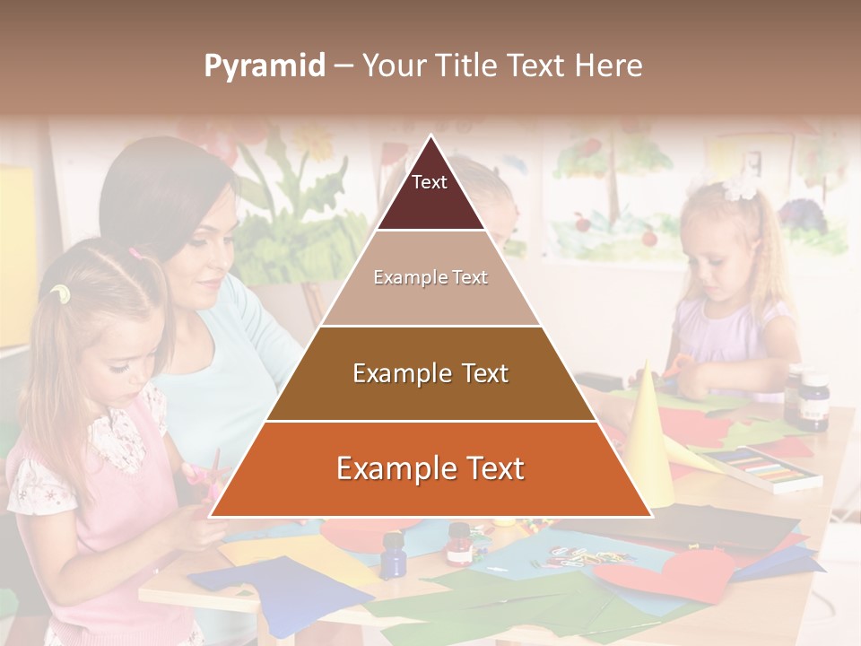A Group Of Children Sitting Around A Table PowerPoint Template