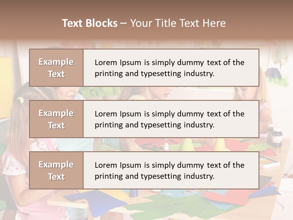 A Group Of Children Sitting Around A Table PowerPoint Template