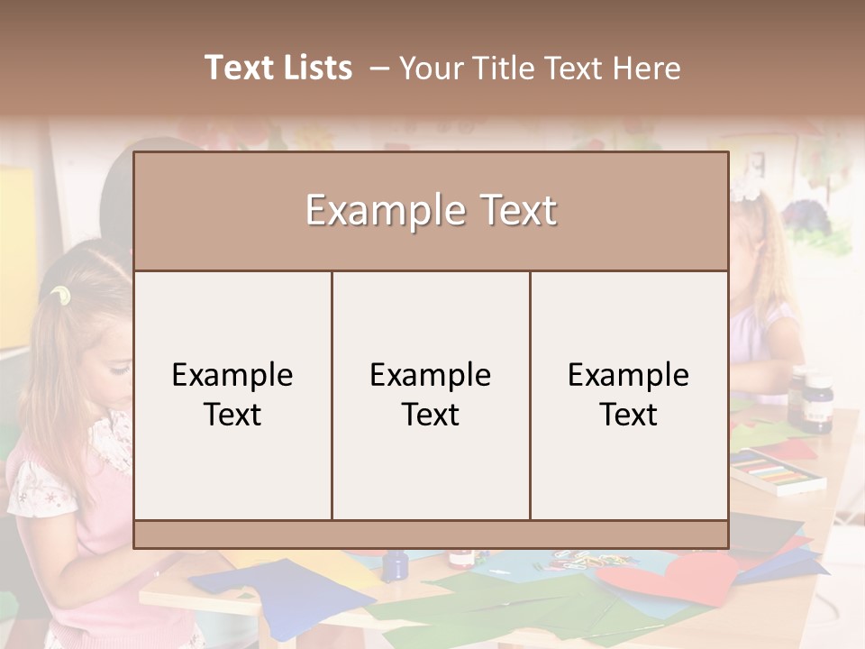 A Group Of Children Sitting Around A Table PowerPoint Template