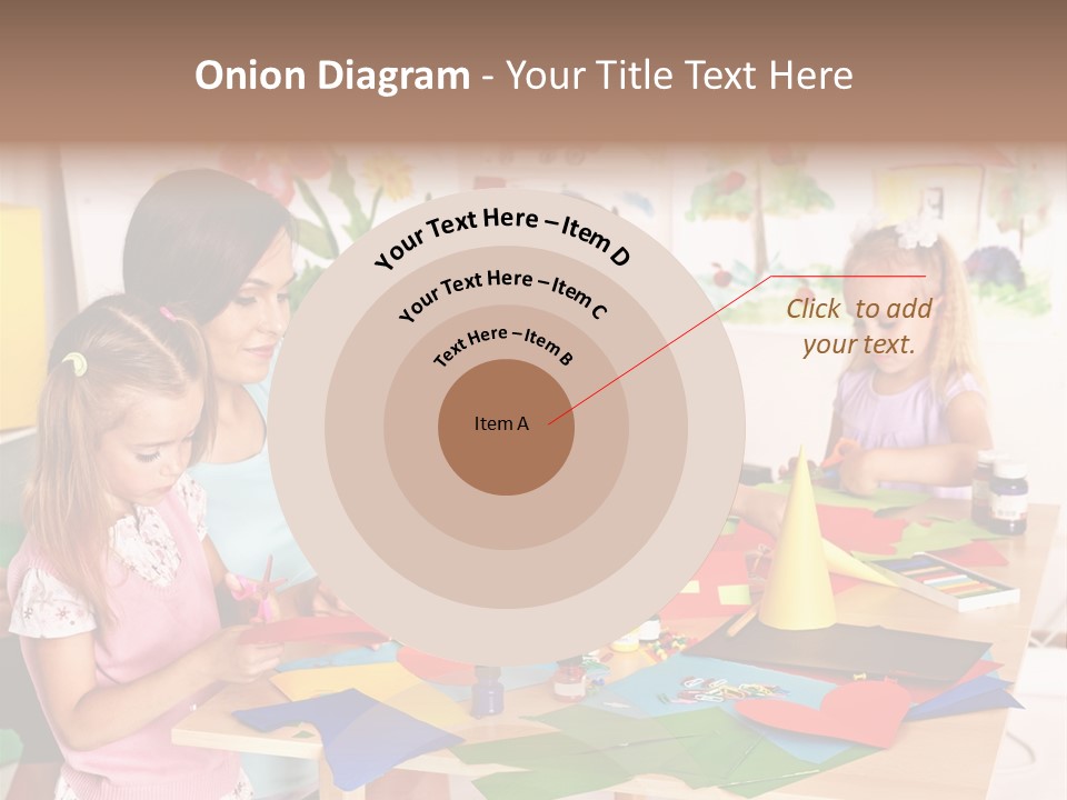 A Group Of Children Sitting Around A Table PowerPoint Template